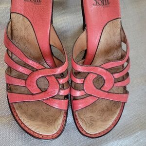 Sofft Women's Pink Leather Strappy Sandals